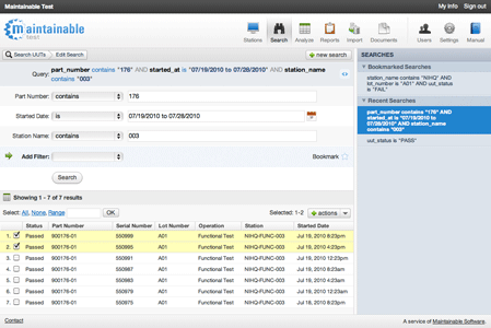 Search UUTs Screenshot
