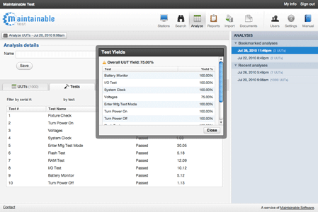 Analyze Yield Screenshot